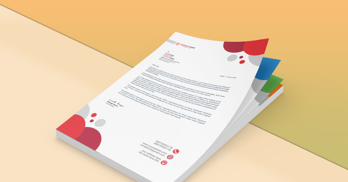 Creative Letterhead Template, Simple Letterhead Design