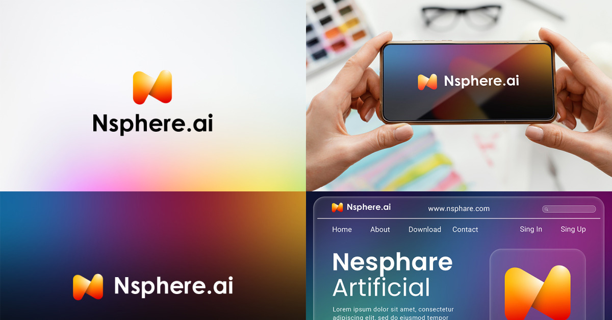 Creative Gradient Letter N Logo Template