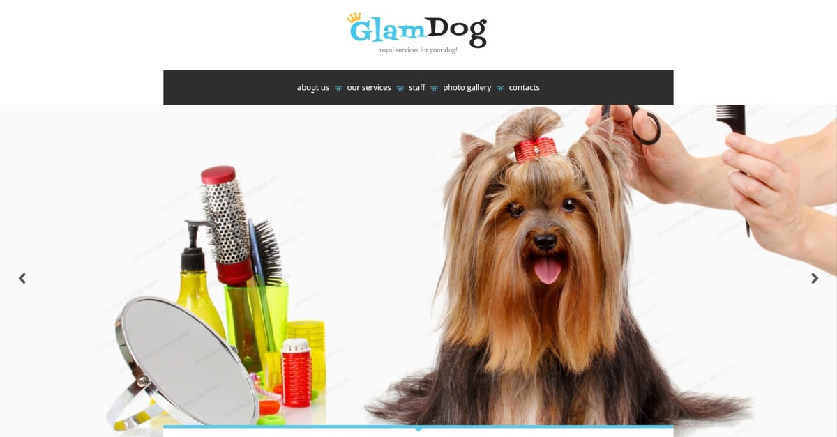 Modello di sito Web di toelettatura del cane