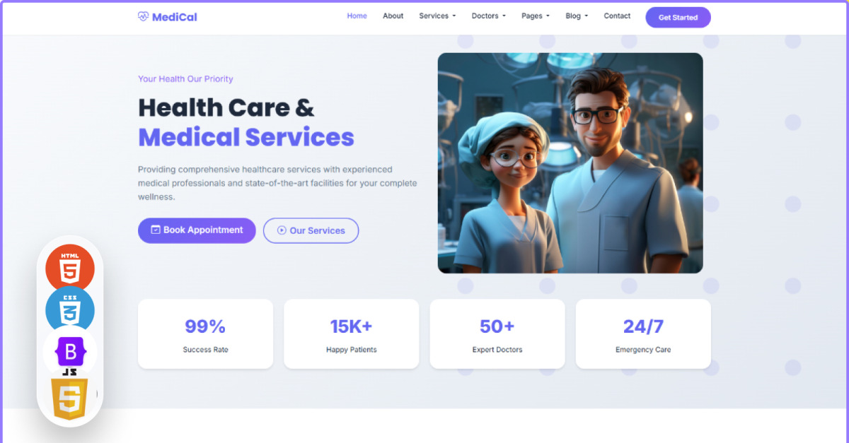 MediCal - Health Care & Medical Services HTML Template