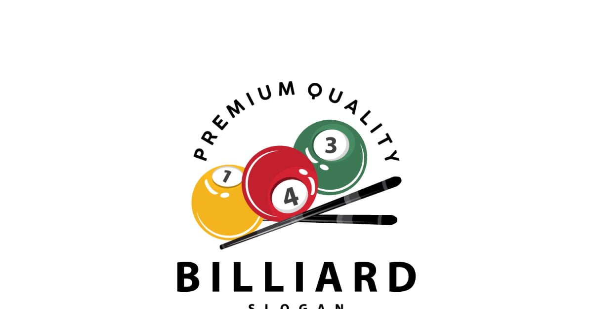 Billiard Logo Minimalist Design Illustration Template V5