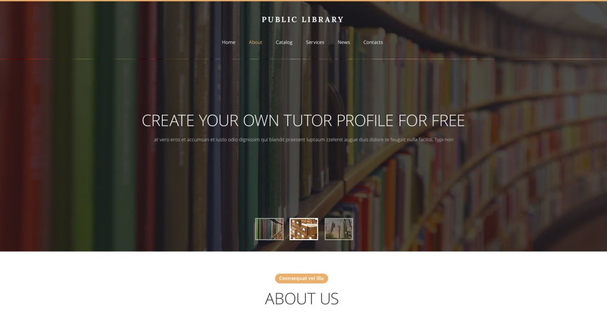 Public Library Website Template #53902 - TemplateMonster