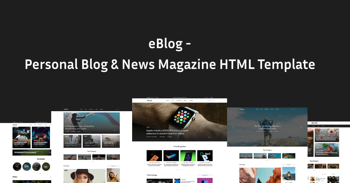 eBlog Blog - Personal Blog & News Magazine HTML Template