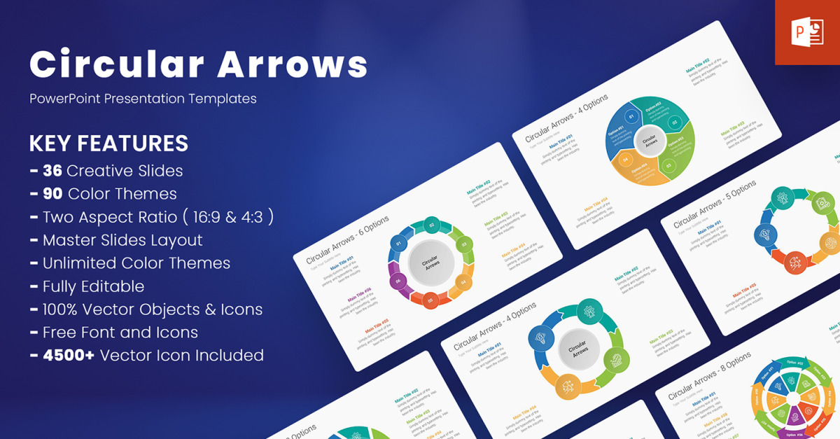 Circular Arrows Infographics PowerPoint Templates