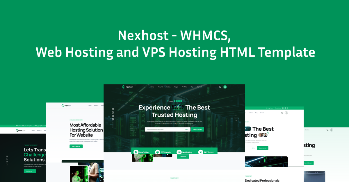 Nexhost Hosting - WHMCS, Web Hosting and VPS Hosting HTML Template