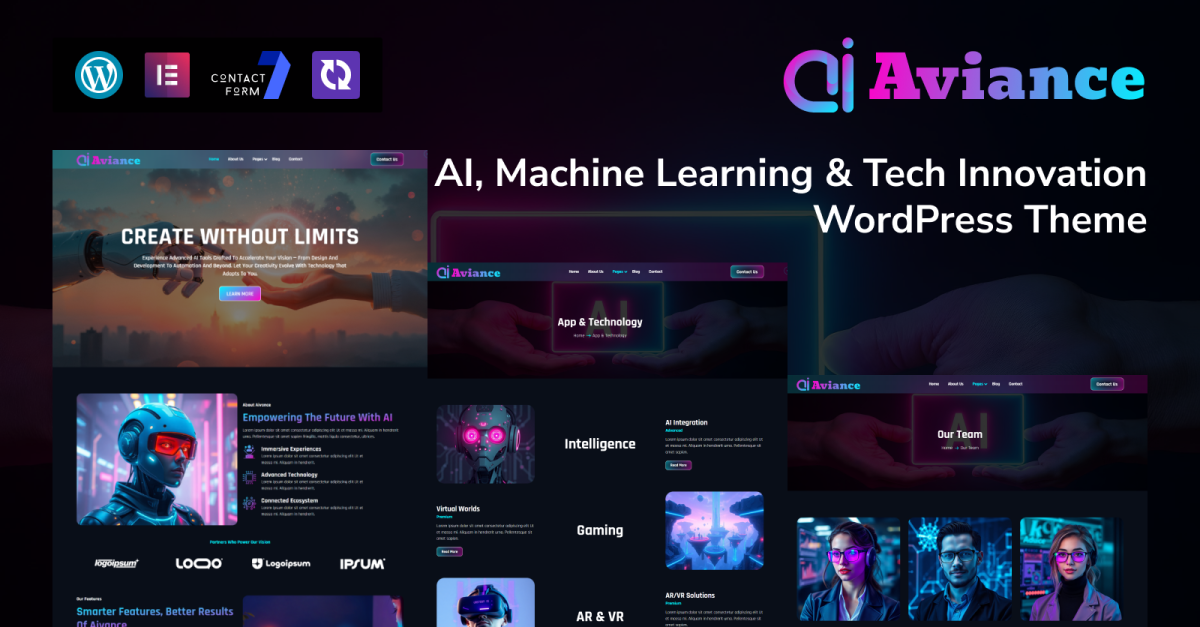 Avlance – AI, Machine Learning & Tech Innovation WordPress Theme