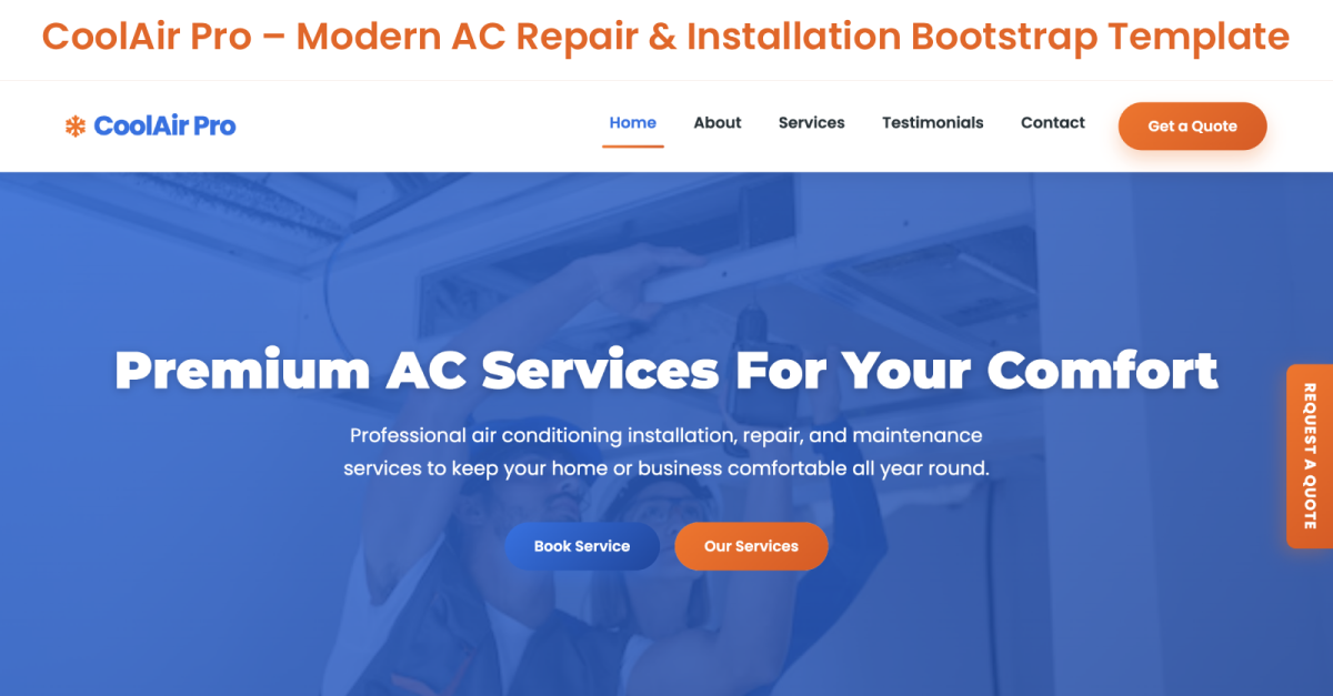 CoolAir Pro – Premium AC Services & HVAC Solutions HTML Template