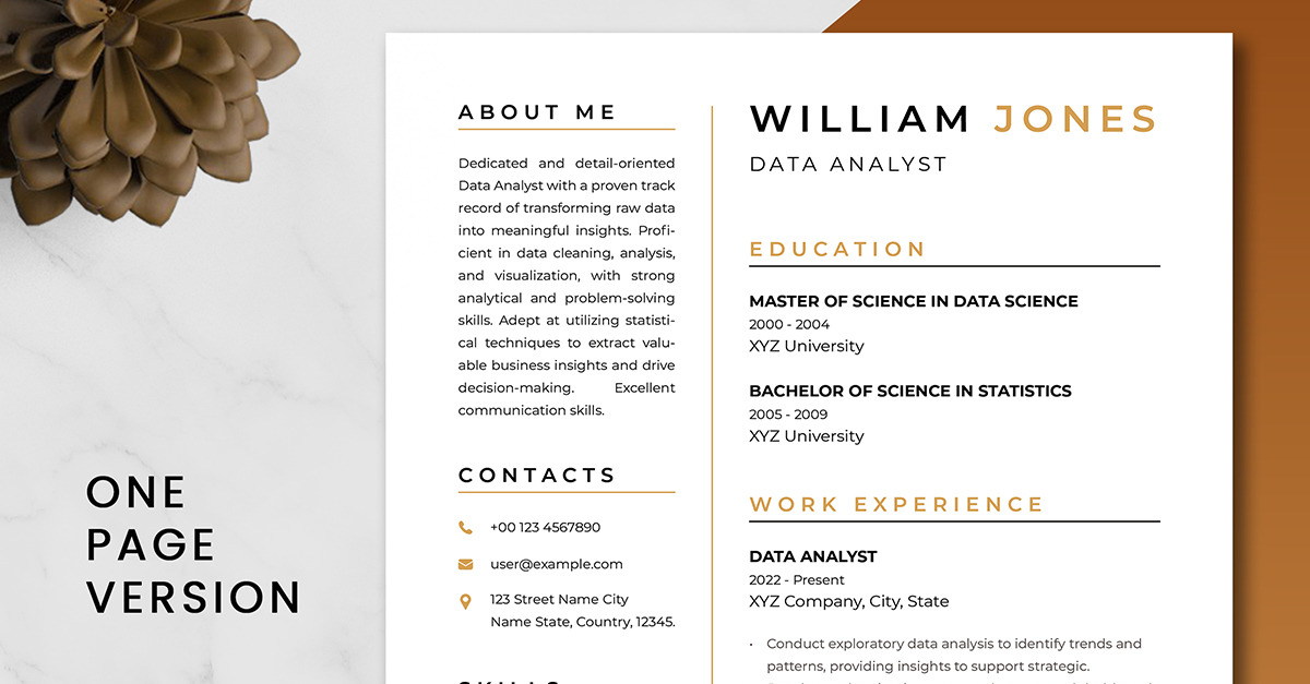 Data Analyst Resume Template, ATS-Friendly Data Science Resume + Cover Letter