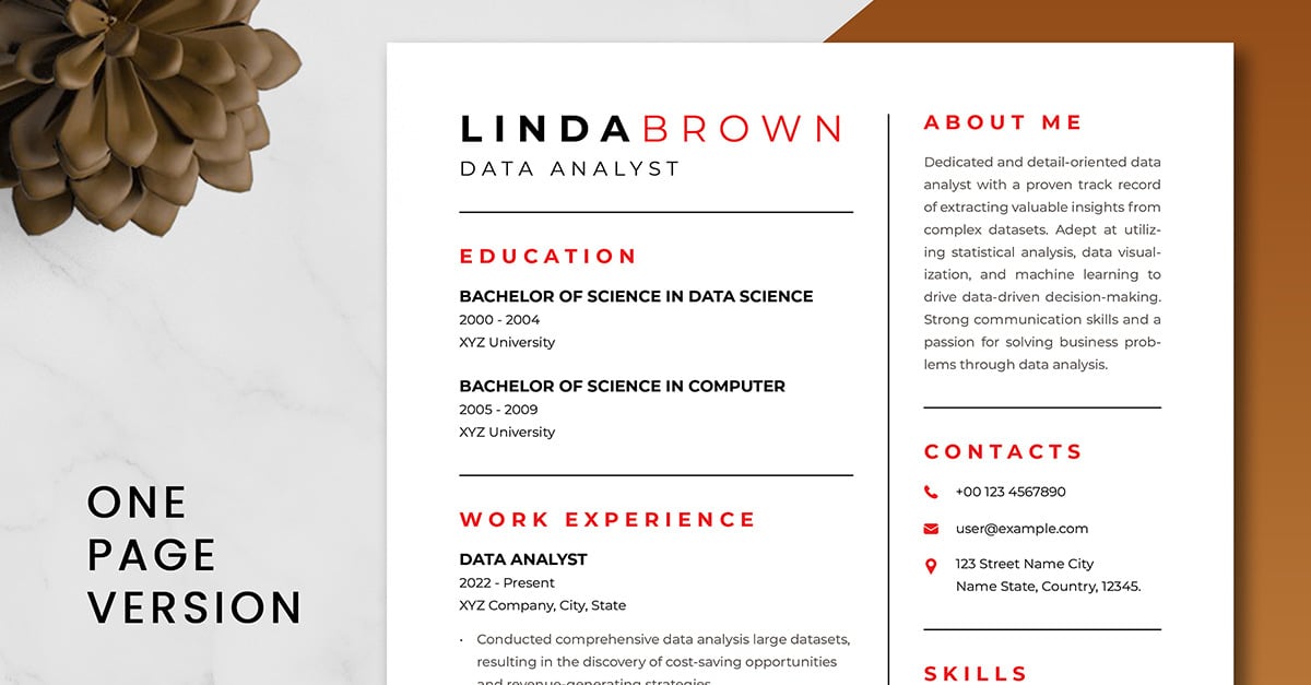 Data Analyst Resume Template, ATS-Friendly Resume + Cover Letter