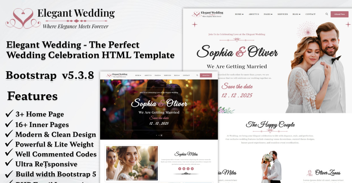 Elegant Wedding - Wedding & Wedding Planner HTML5 Template