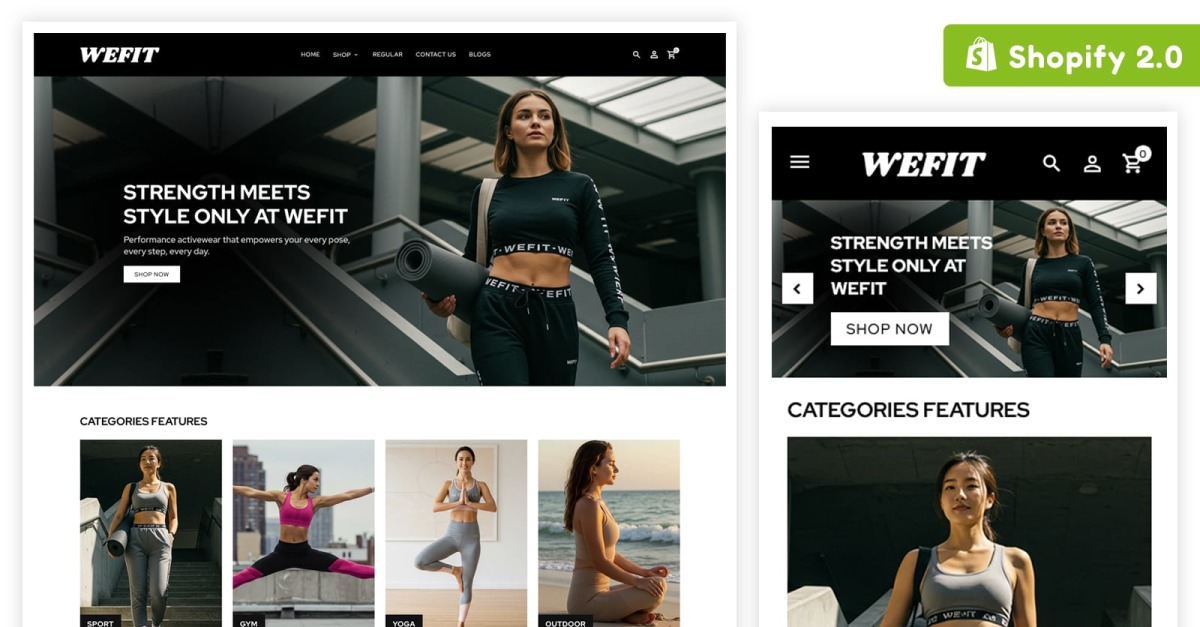Wefit – Gym Clothes Responsive Shopify Theme for eCommerce