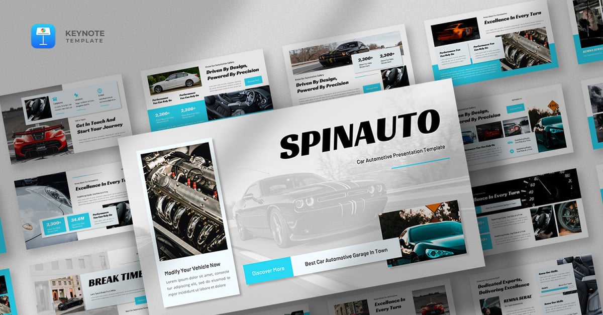 Spinauto – Car Automotive Keynote Template