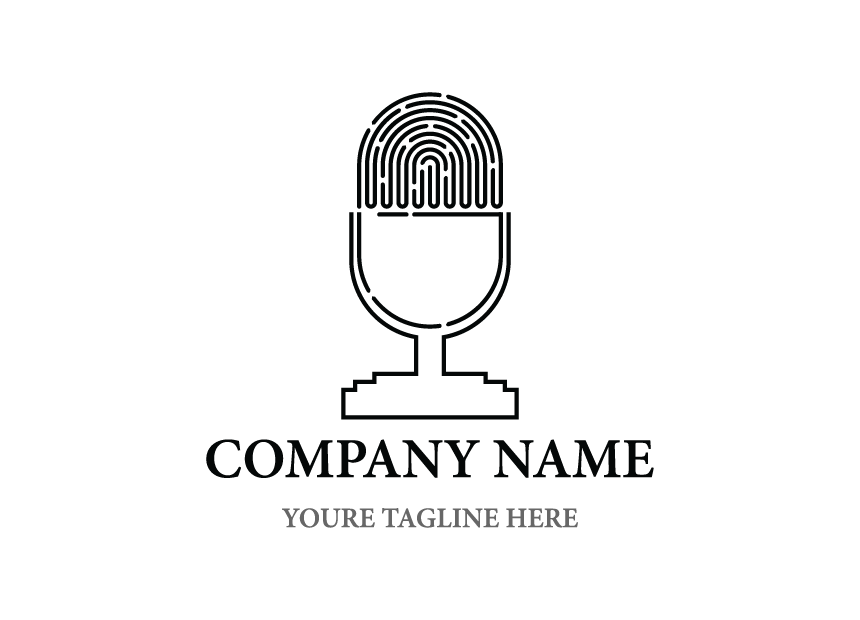 Microphone with Fingerprint Logo Design