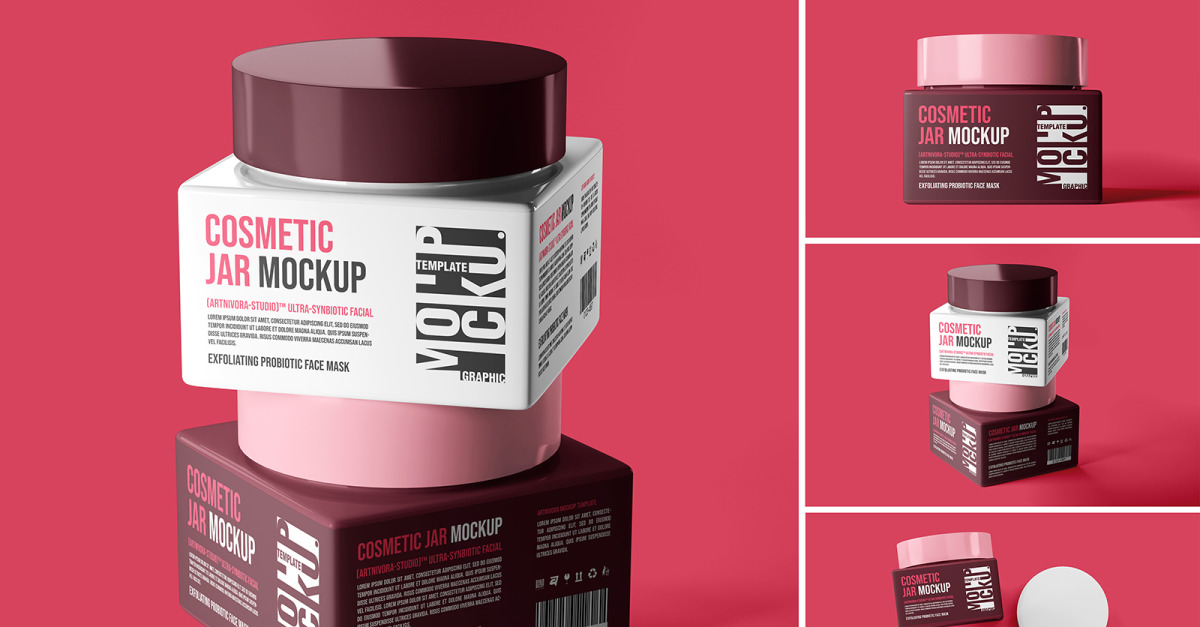 Cosmetic Jar Mockup Sets Design #544443