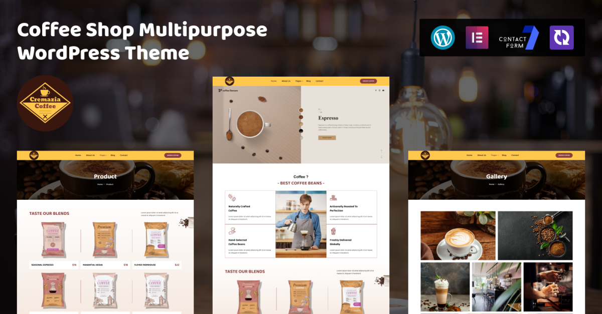 Cremazia – Coffee Shop and Café Multipurpose Responsive WordPress Theme