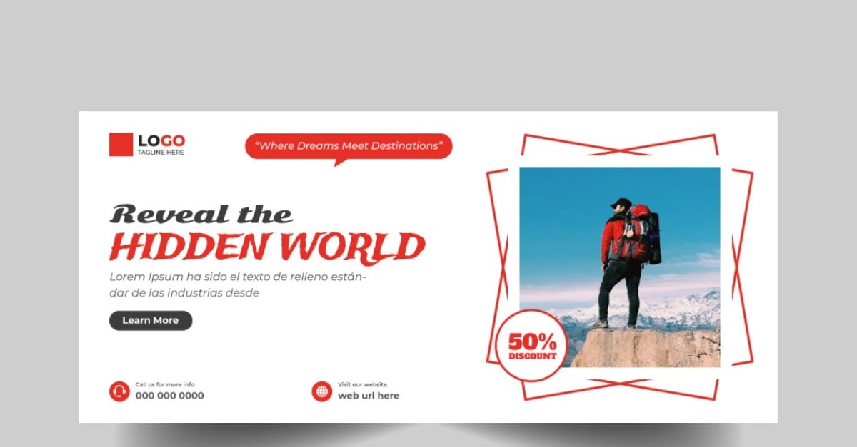 Tour and Travel Agency Facebook Cover Template Ver-10