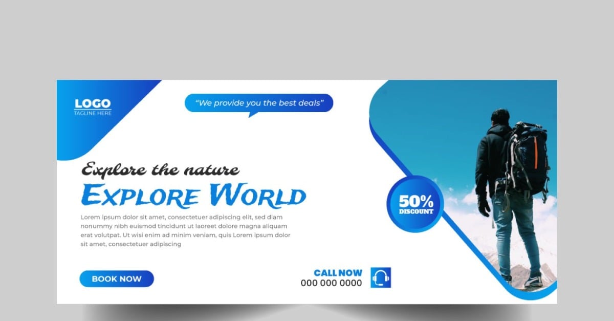 Tour and Travel Agency Facebook Cover Template Ver-8