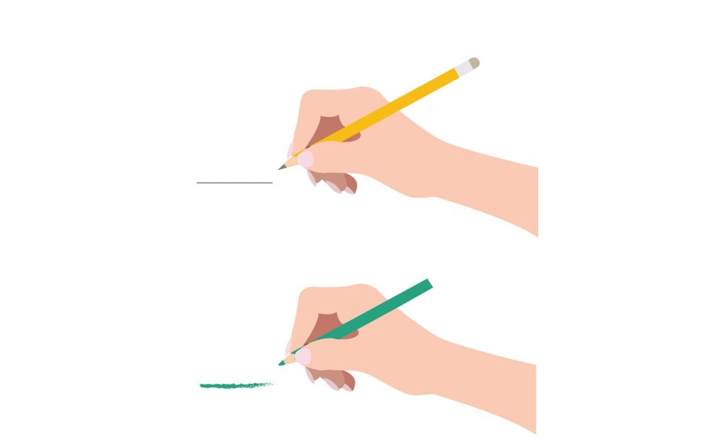 Hand-Drawn Art Tools Set: Pencil, Brush and Pen Holder