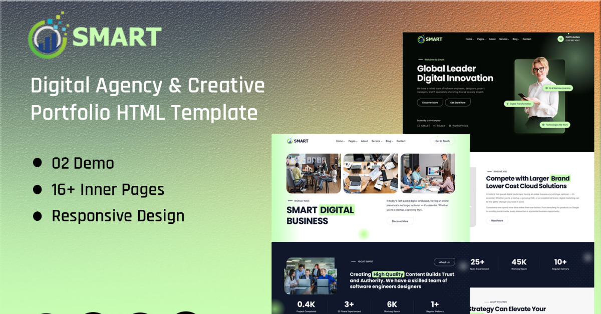Smart- Digital Agency & Creative Portfolio HTML Template