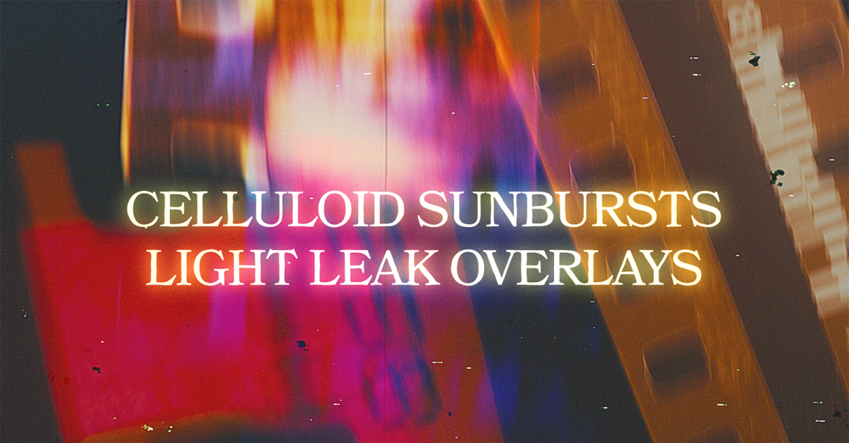 Pack Of 35mm Celluloid Sunbursts Light Leak Overlays On Black