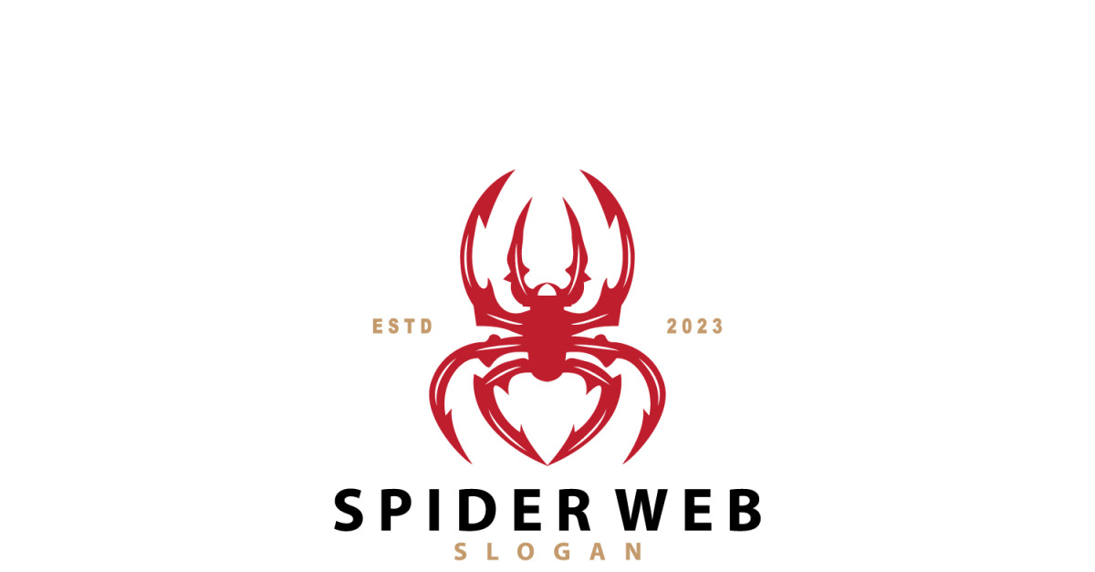 Spider Insect Logo Simple Design Vector V3