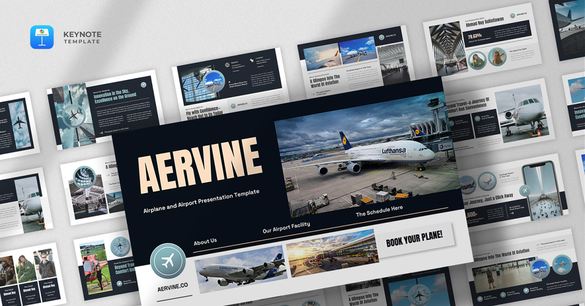 Aervine – Airline & Aviation Keynote Template