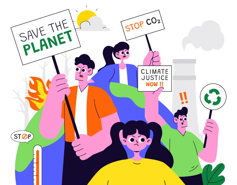 10 Climate Change Protest Illustration