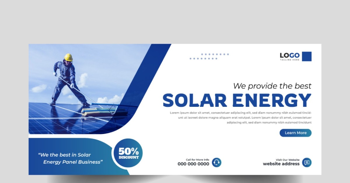 Solar Energy Facebook Cover Banner Template Ver-13