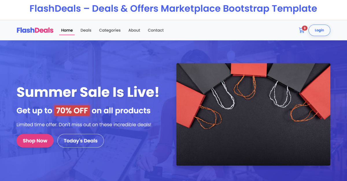 FlashDeals – Exclusive Discounts & Promotions HTML Template