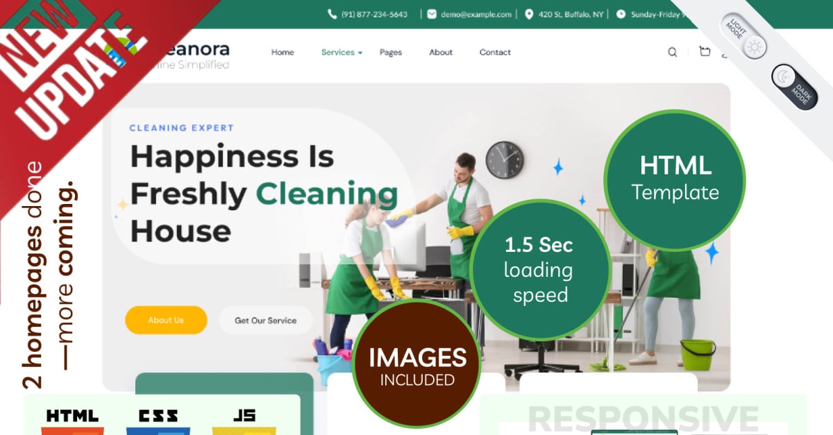 Clenora – Professional Cleaning Services HTML Template