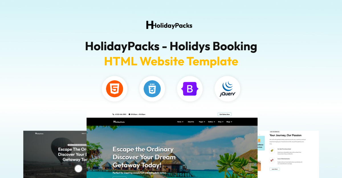 HolidayPacks - Holidys Booking HTML Website Template