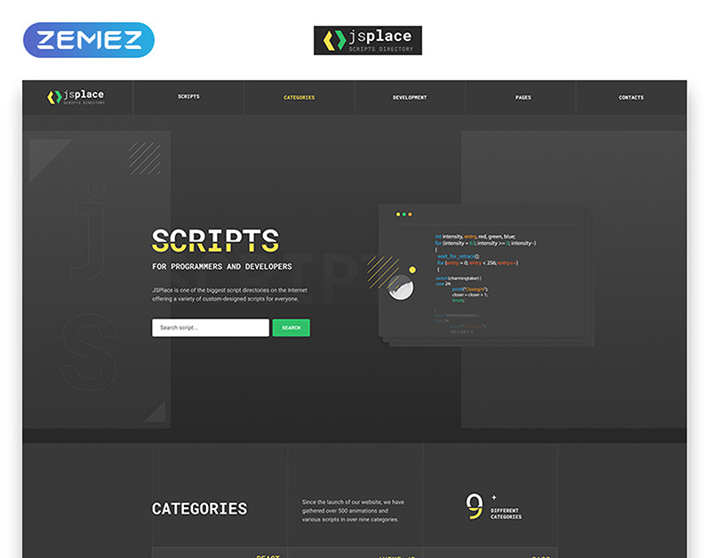 JS Place - Modèle de site Web HTML créatif multipage de développement Web
