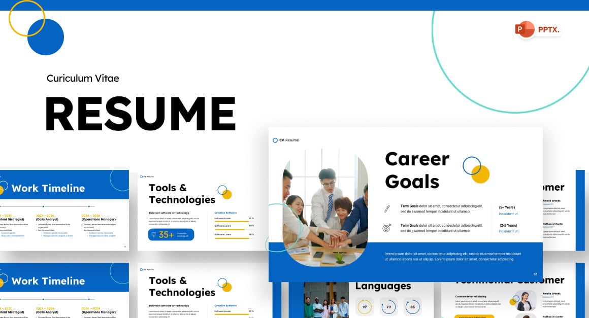 CV Resume PowerPoint Template #549953 - TemplateMonster