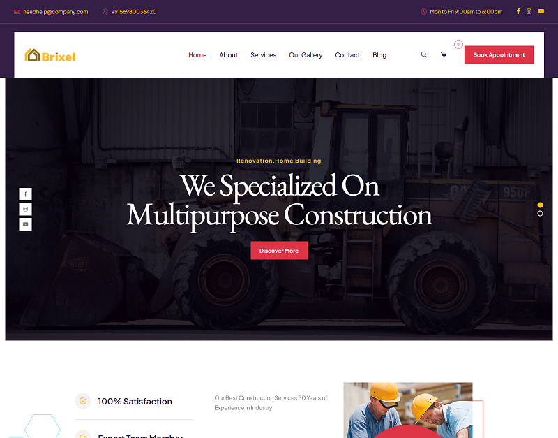 Brixal Construction Html Template