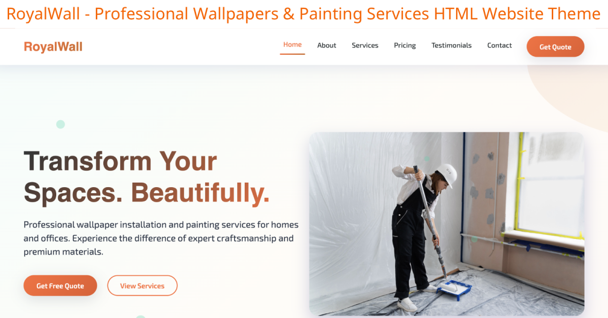 RoyalWall - Professional Wallpapers & Painting Services HTML Website Theme