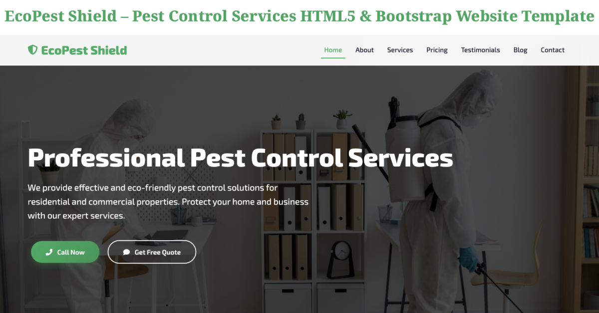 Pest Control Services HTML5 & Bootstrap Website Template