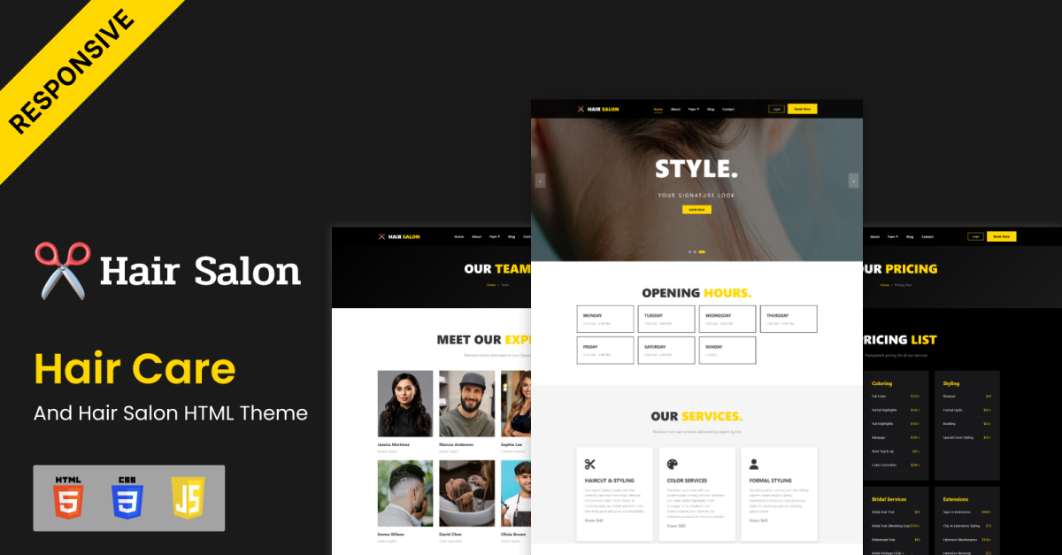 HairLuxe - Hair Care And Hair Salon HTML Theme