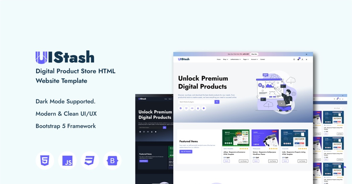 UIstash - Digital Product Store HTML Website Template