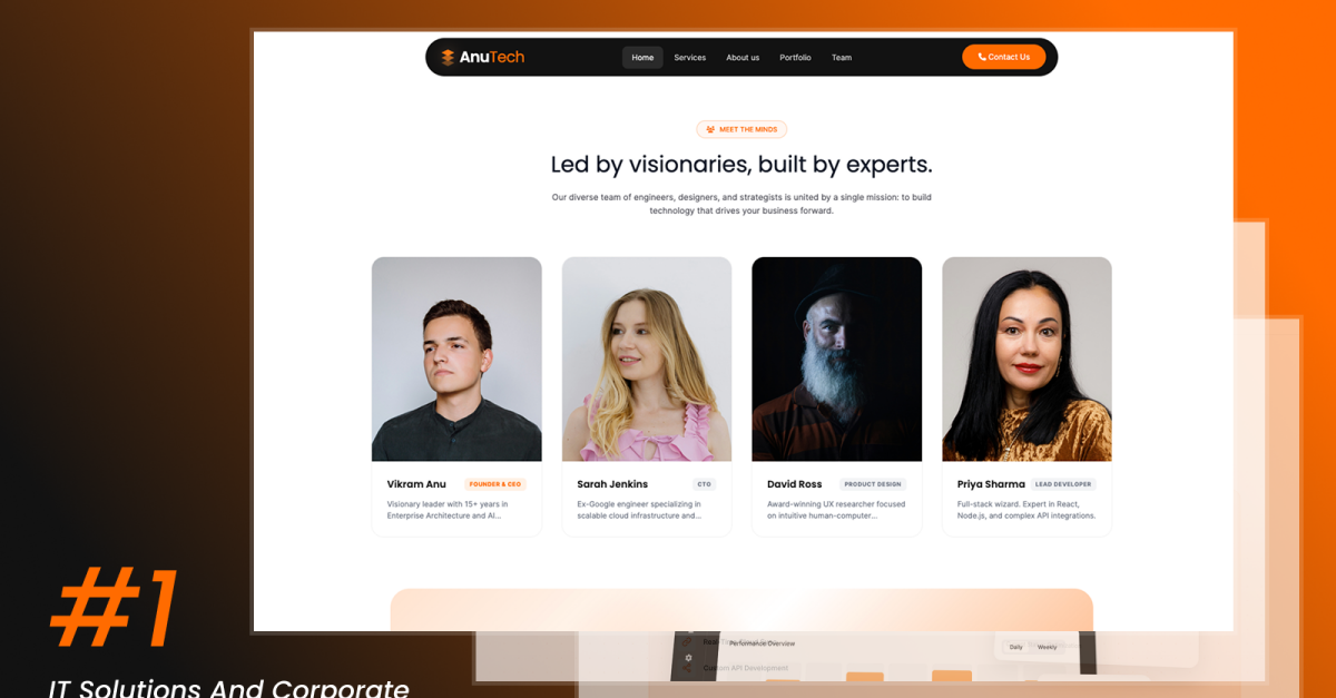 IT Solutions and Corporate Tech Agency Website - AnuTech