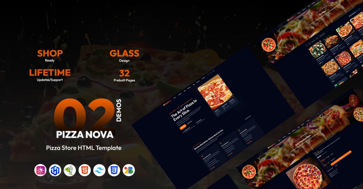 PizzaNova – Modern Pizza Store & Restaurant HTML Template (Tailwind CSS)