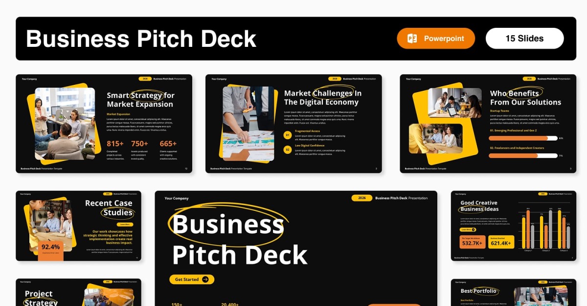 2026 Business Pitch Deck Powerpoint Template
