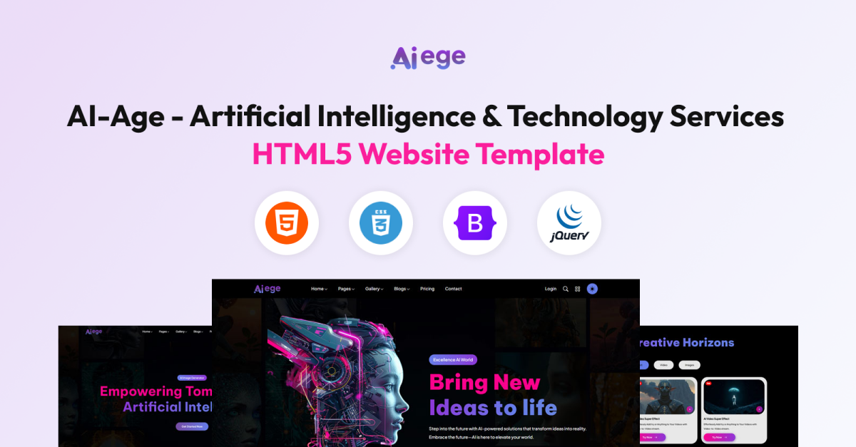 AI-Age - Artificial Intelligence & Technology Services HTML5 Website Template