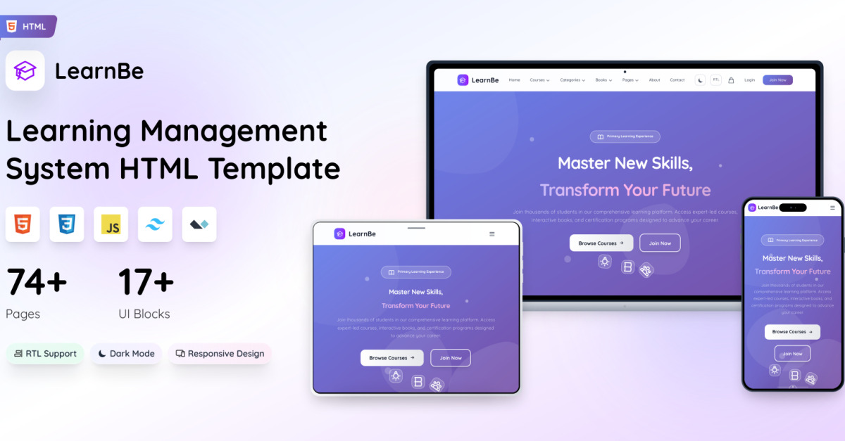 LearnBe - Learning Management System HTML Template