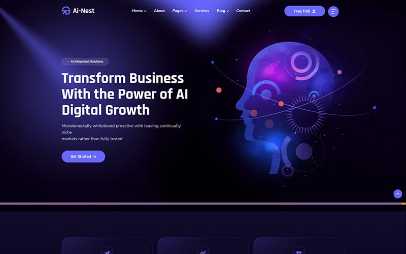 AInes – AI Agency & AI Chatbot Technology HTML5 Website Template