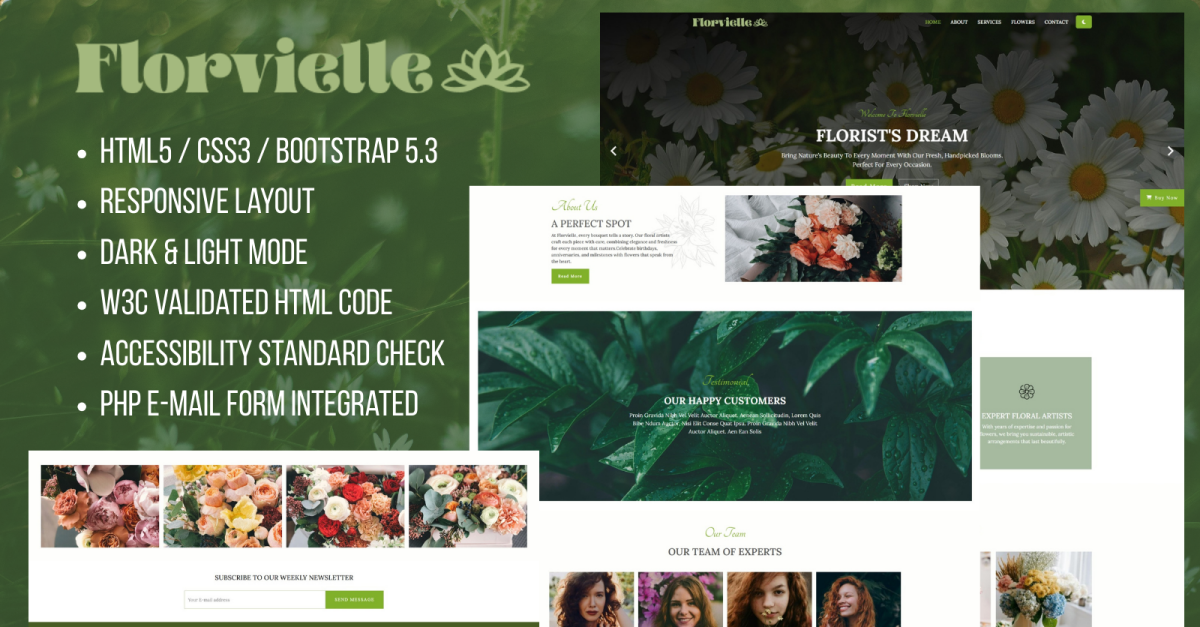 Florvielle – Elegant Florist and Flower Shop Multipage HTML Template