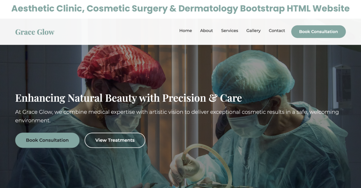 Aesthetic Clinic, Cosmetic Surgery & Dermatology HTML Bootstrap  Website Theme