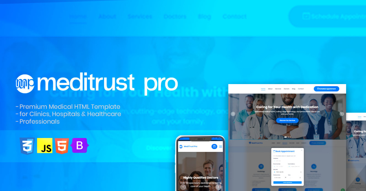 MediTrust Pro – Medical and Healthcare HTML Website Template for Clinics and Hospitals