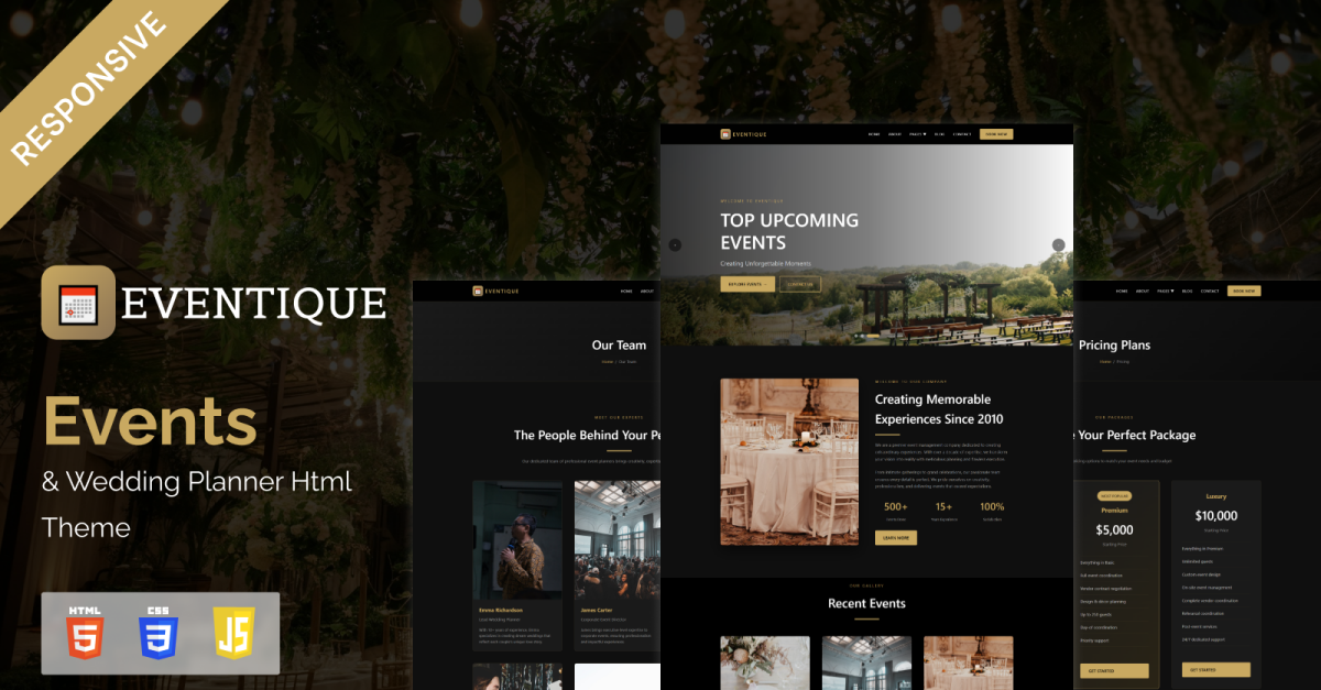 Eventique - Events & Wedding Planner Html Theme