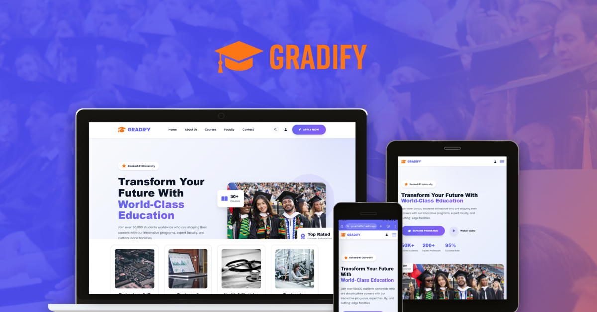 Gradify - Education and University HTML Template + Student Dashboard