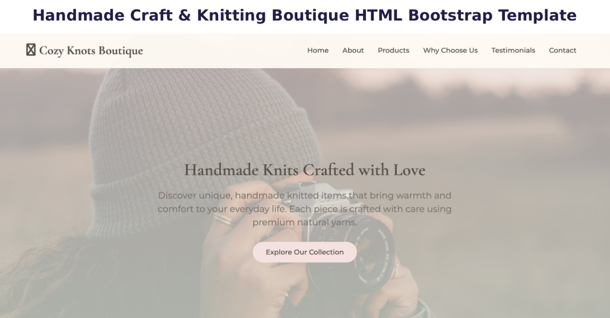 Handmade Craft & Knitting Boutique Bootstrap HTML Template